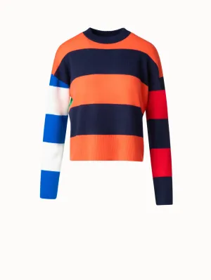 Colorblock Sweater in a Wool Cashmere Blend Akris