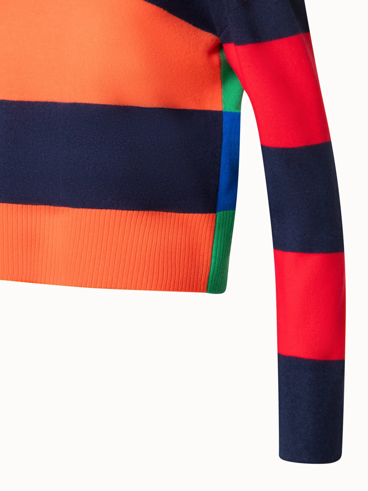 Colorblock Sweater in a Wool Cashmere Blend Akris