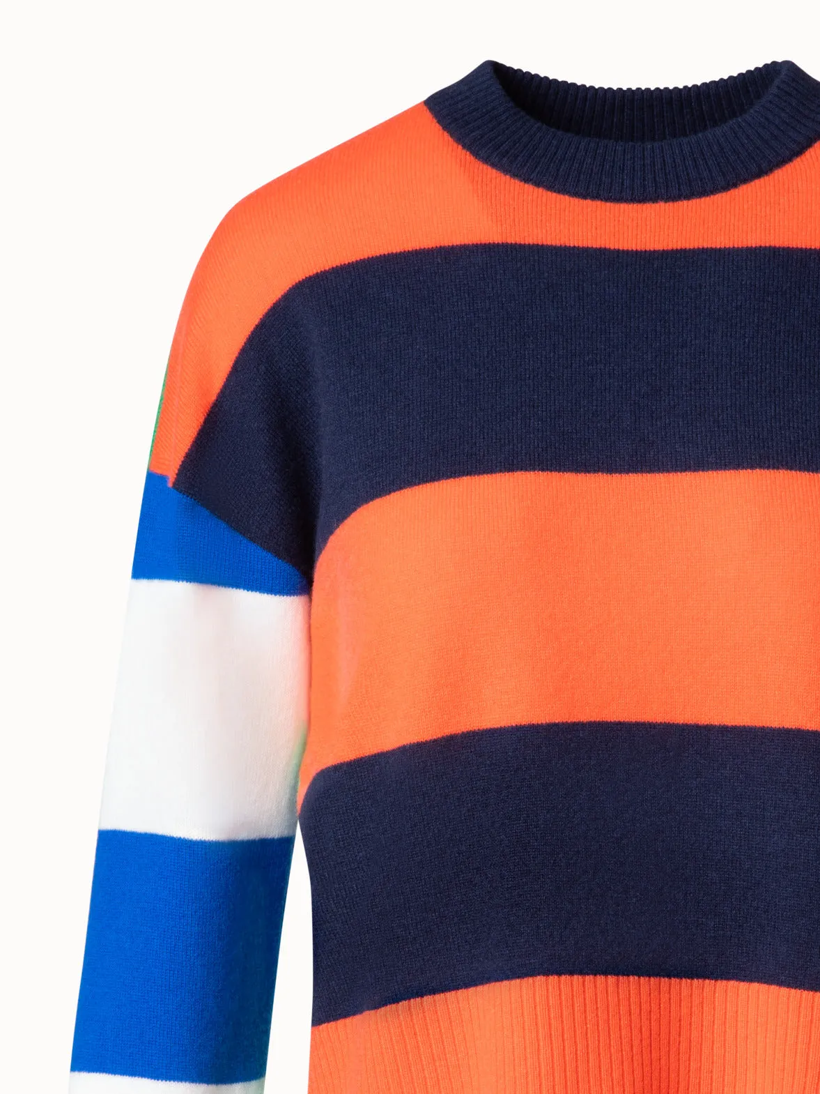 Colorblock Sweater in a Wool Cashmere Blend Akris