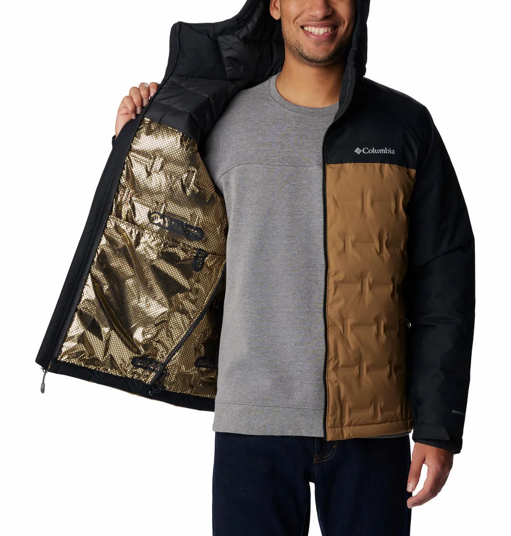 Columbia Men Brown Omni-Heat Infinity Grand Trek II Hooded Down Jacket