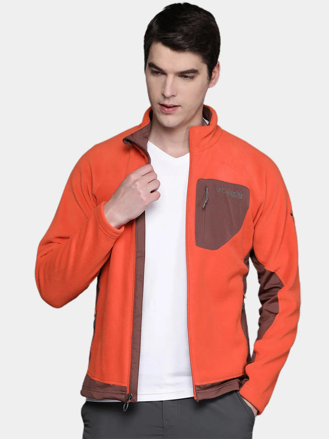 Columbia Men Orange Omni-Wick Titan Pass 2.0 II Fleece Jacket