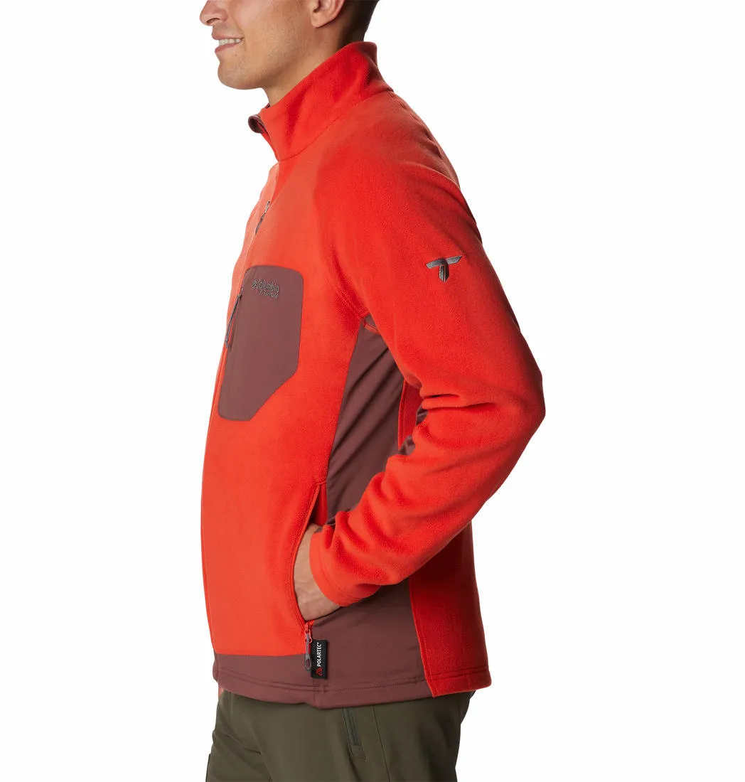 Columbia Men Orange Omni-Wick Titan Pass 2.0 II Fleece Jacket