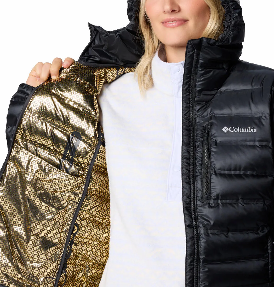 Columbia Women Black Omni-Heat Infinity Pebble Peak II Hooded Down Jacket
