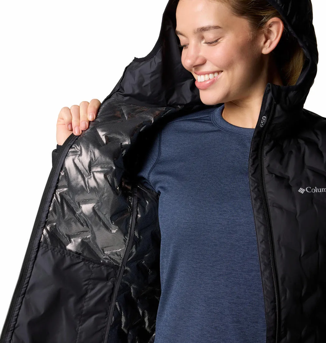 Columbia Women Black Omni-Heat Reflective Delta Ridge II Hooded Down Jacket