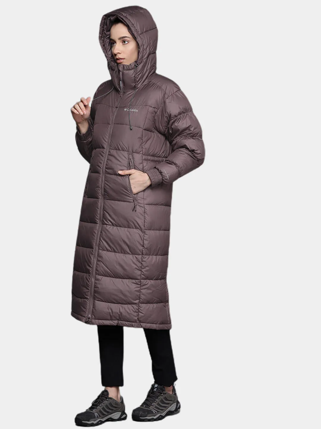 Columbia Women Brown Omni-Heat Reflective Pike Lake II Long Jacket