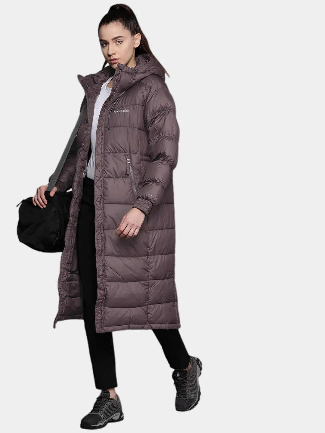 Columbia Women Brown Omni-Heat Reflective Pike Lake II Long Jacket