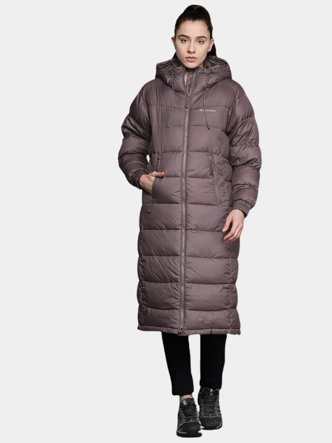 Columbia Women Brown Omni-Heat Reflective Pike Lake II Long Jacket