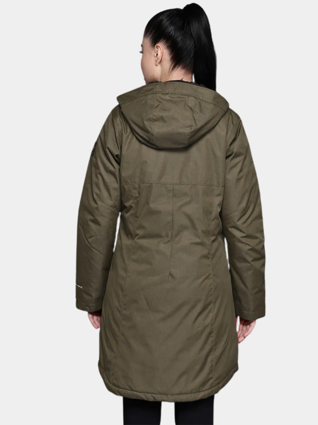 Columbia Women Green Omni-Heat Reflective Suttle Mountain Long Insulated Jacket