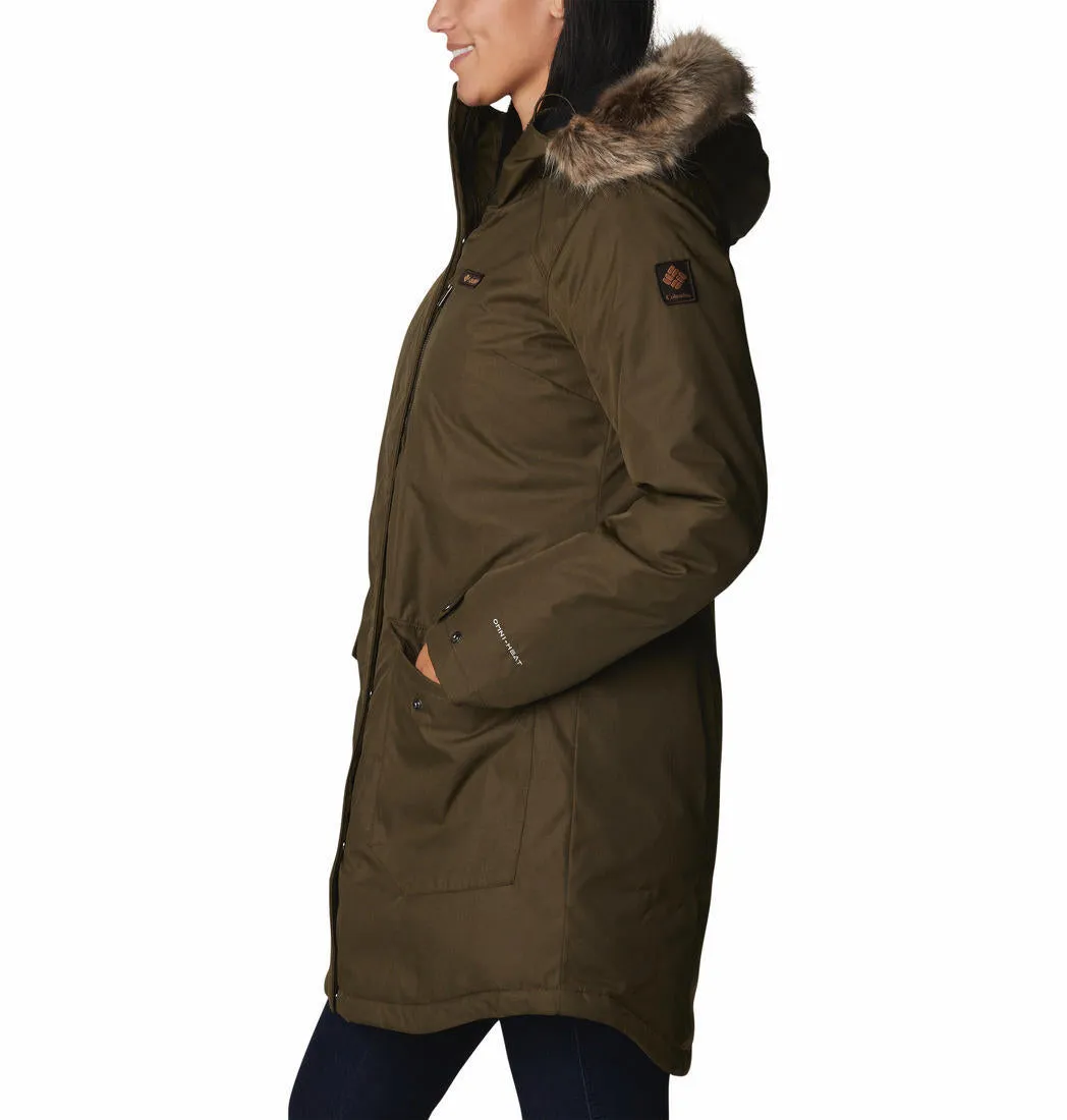 Columbia Women Green Omni-Heat Reflective Suttle Mountain Long Insulated Jacket