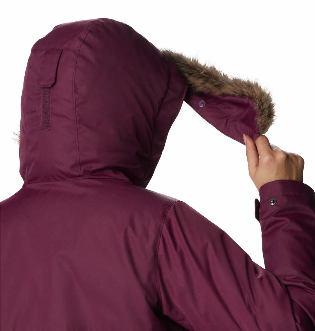 Columbia Women Maroon Omni-Heat Reflective Suttle Mountain Long Insulated Jacket