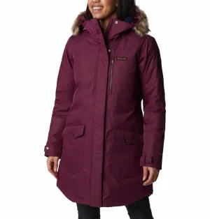 Columbia Women Maroon Omni-Heat Reflective Suttle Mountain Long Insulated Jacket