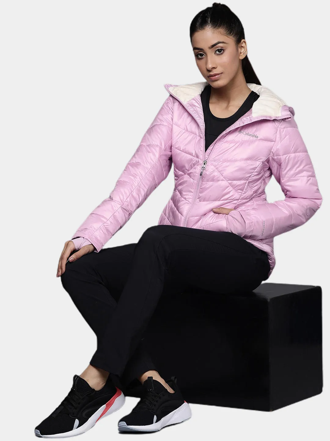 Columbia Women Purple Omni-Heat Infinity Joy Peak Hooded Jacket