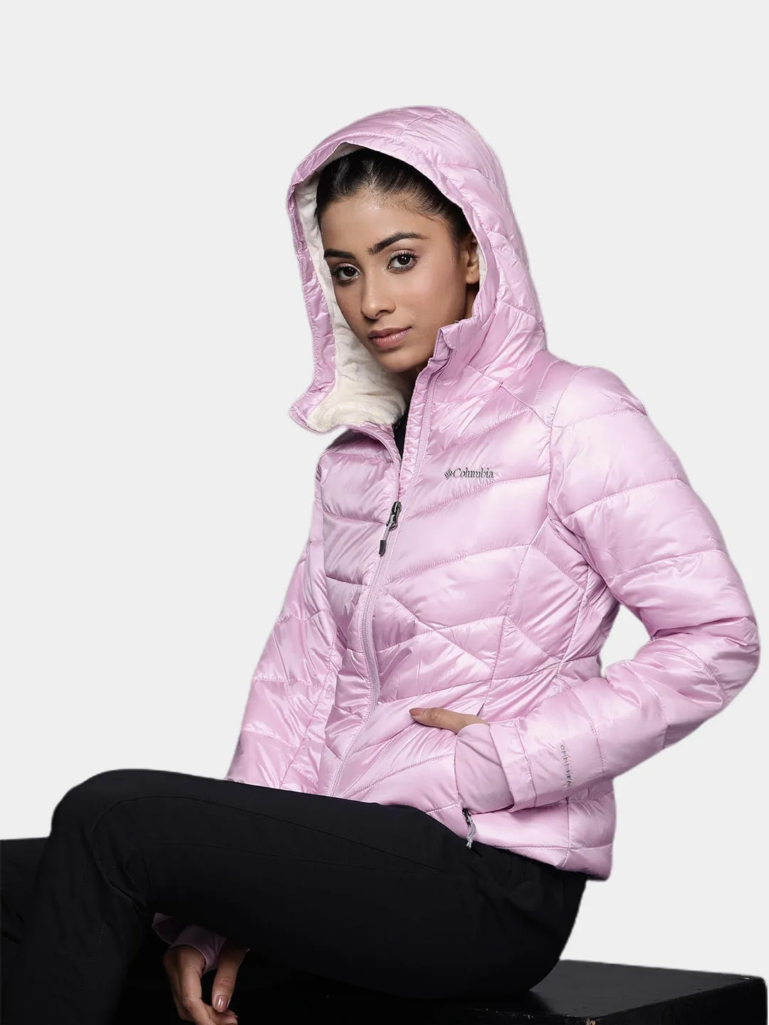 Columbia Women Purple Omni-Heat Infinity Joy Peak Hooded Jacket