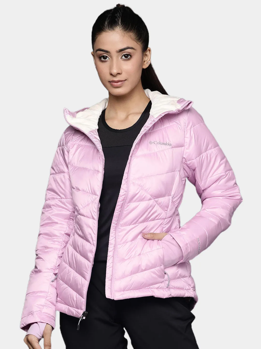 Columbia Women Purple Omni-Heat Infinity Joy Peak Hooded Jacket