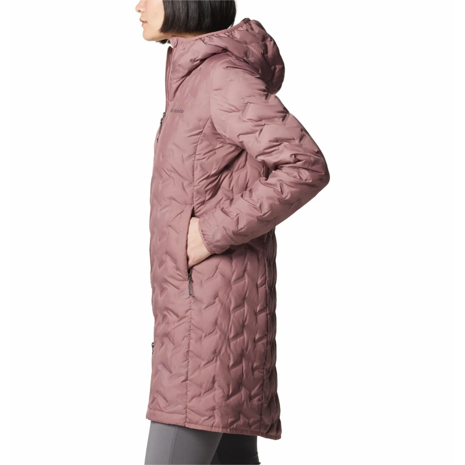 Columbia Women Red Omni-Heat Reflective Delta Ridge II Long Down Jacket