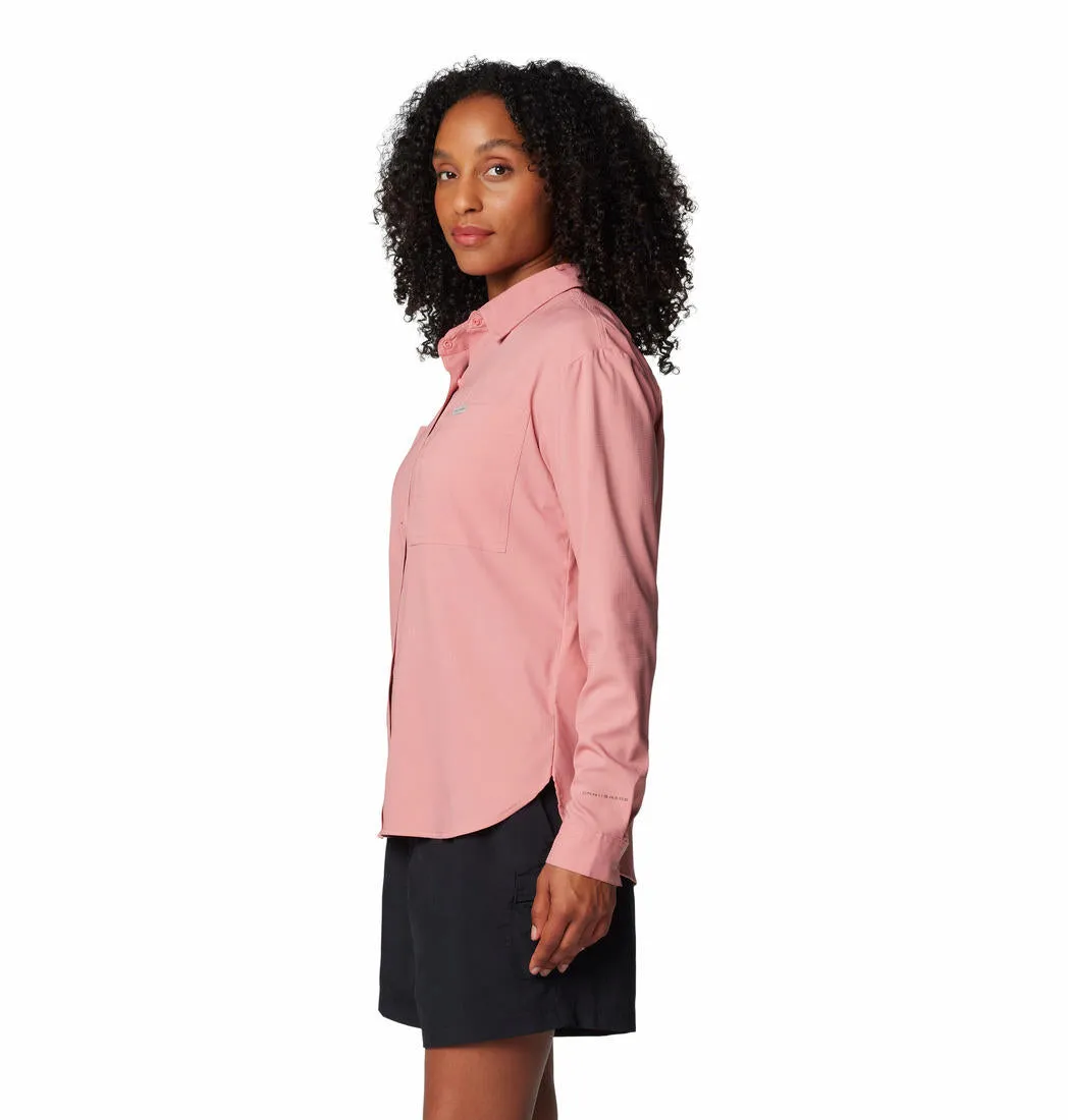 Columbia Women Red Omni-Shade Silver Ridge Utility Long Sleeve Shirt