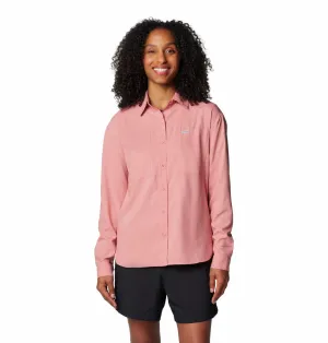 Columbia Women Red Omni-Shade Silver Ridge Utility Long Sleeve Shirt
