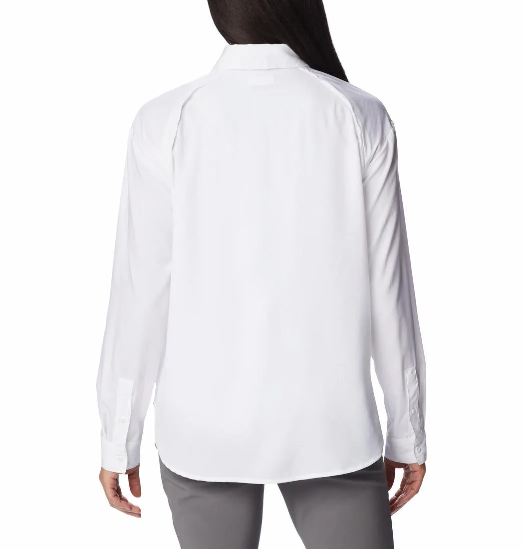Columbia Women White Omni-Shade Silver Ridge Utility Long Sleeve Shirt