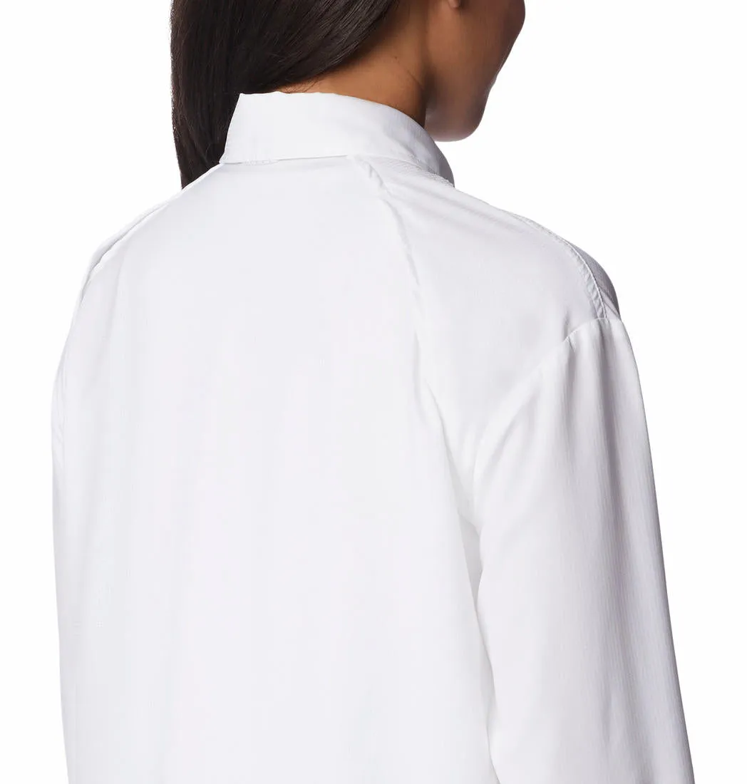 Columbia Women White Omni-Shade Silver Ridge Utility Long Sleeve Shirt