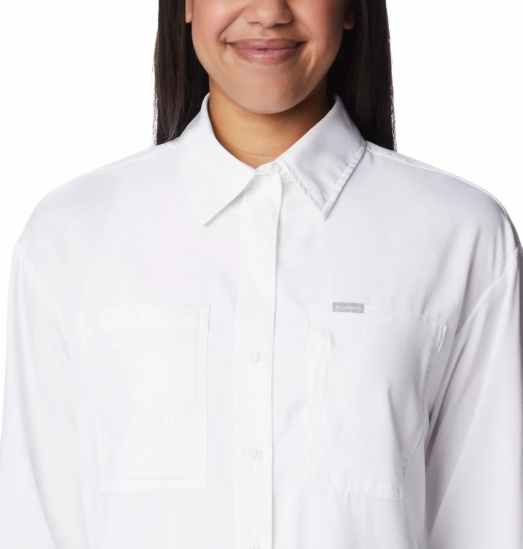 Columbia Women White Omni-Shade Silver Ridge Utility Long Sleeve Shirt