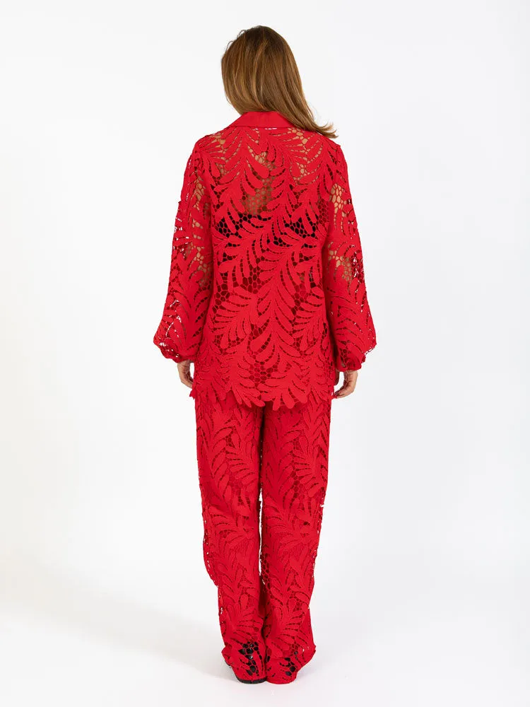 Coster Copenhagen Lace Shirt Scarlet Red