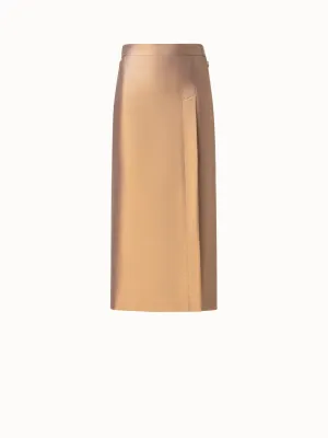Cotton and Lurex Pencil Skirt with Slit Akris