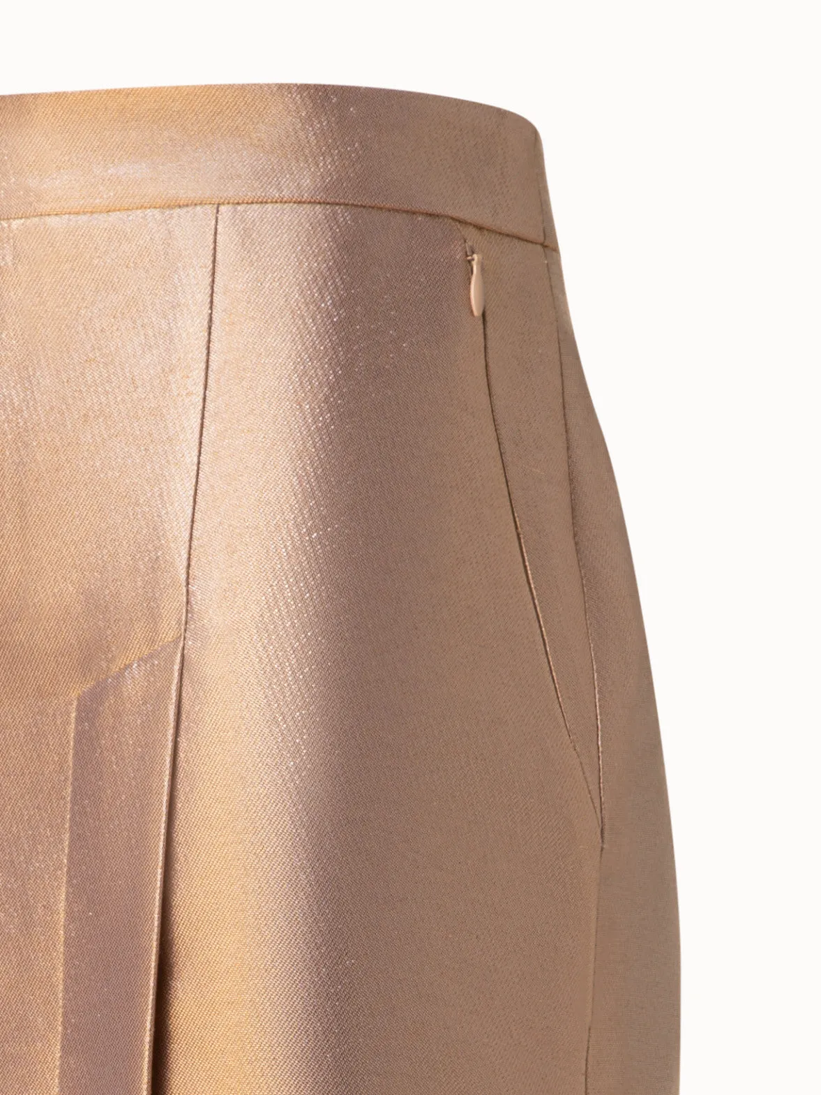 Cotton and Lurex Pencil Skirt with Slit Akris