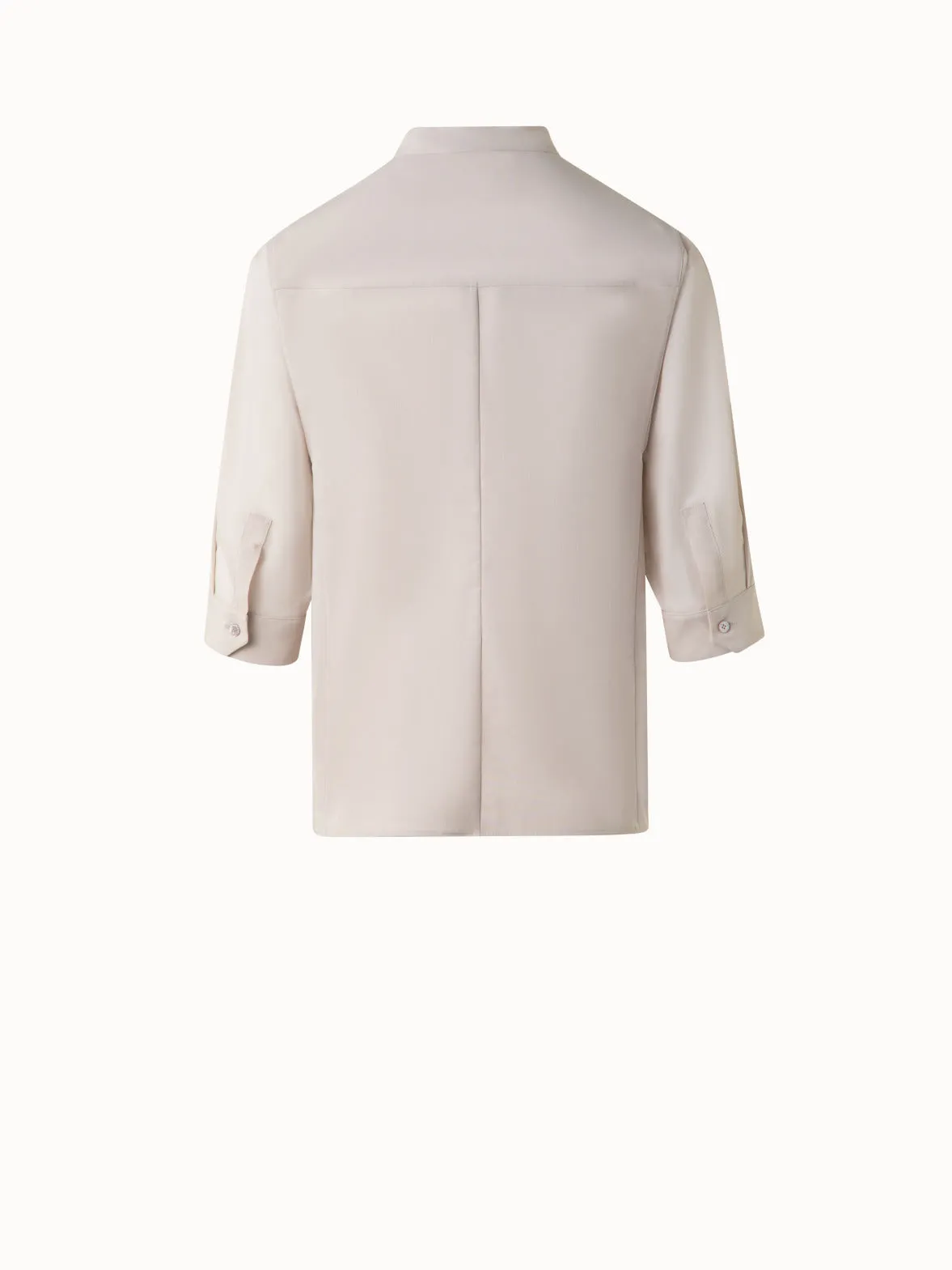 Cotton Blouse with Sheer Volume Sleeves Akris