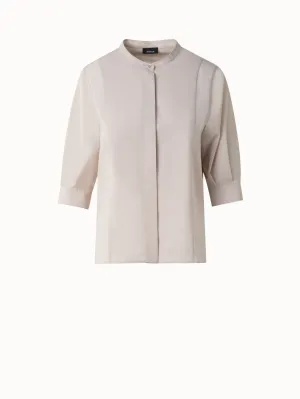 Cotton Blouse with Sheer Volume Sleeves Akris