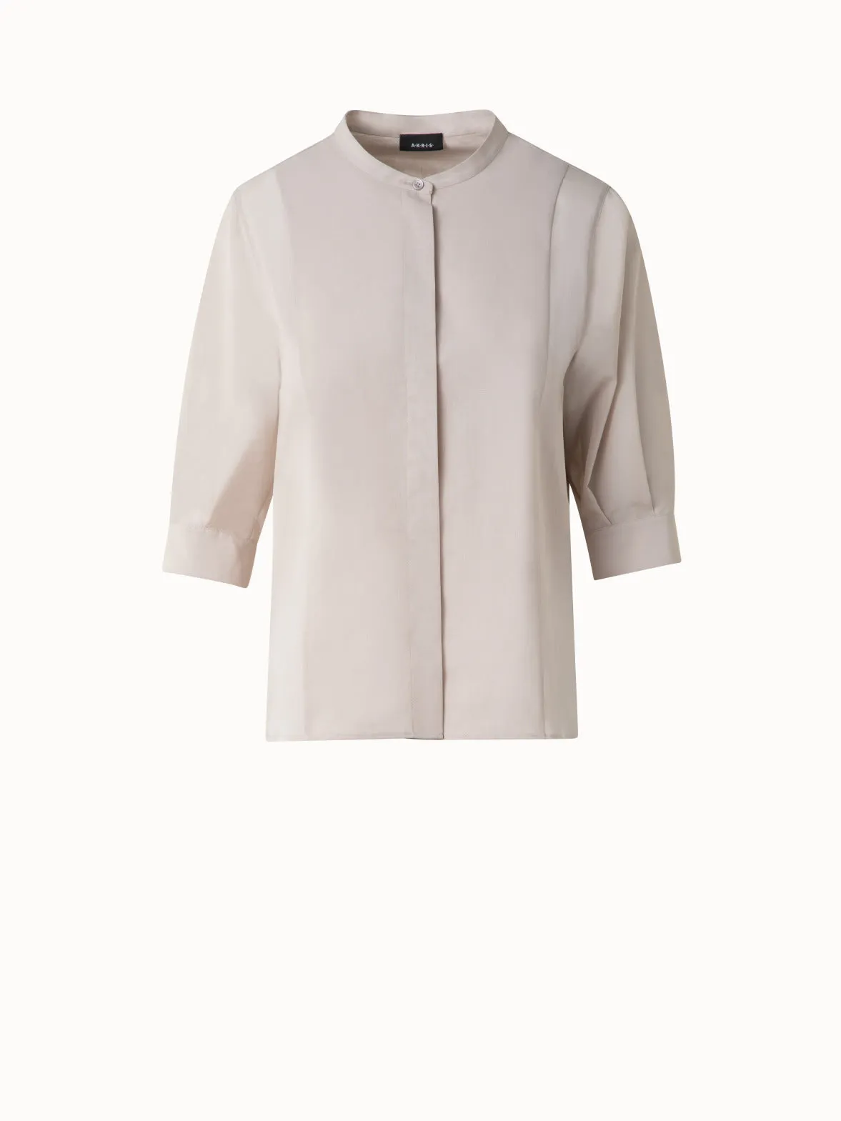 Cotton Blouse with Sheer Volume Sleeves Akris