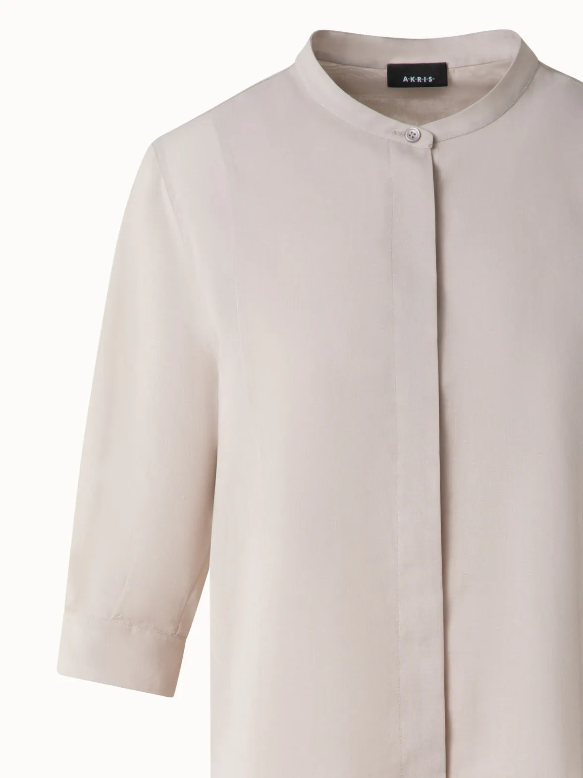 Cotton Blouse with Sheer Volume Sleeves Akris