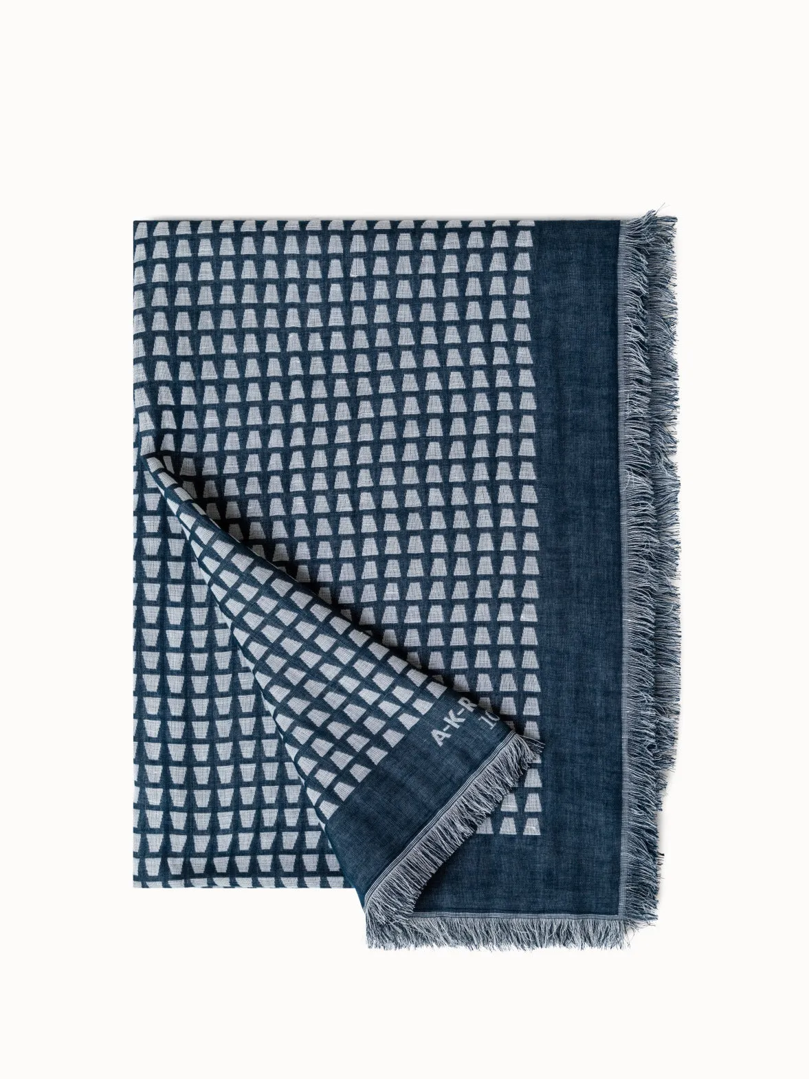 Cotton Linen Trapezoid Jacquard Scarf Akris