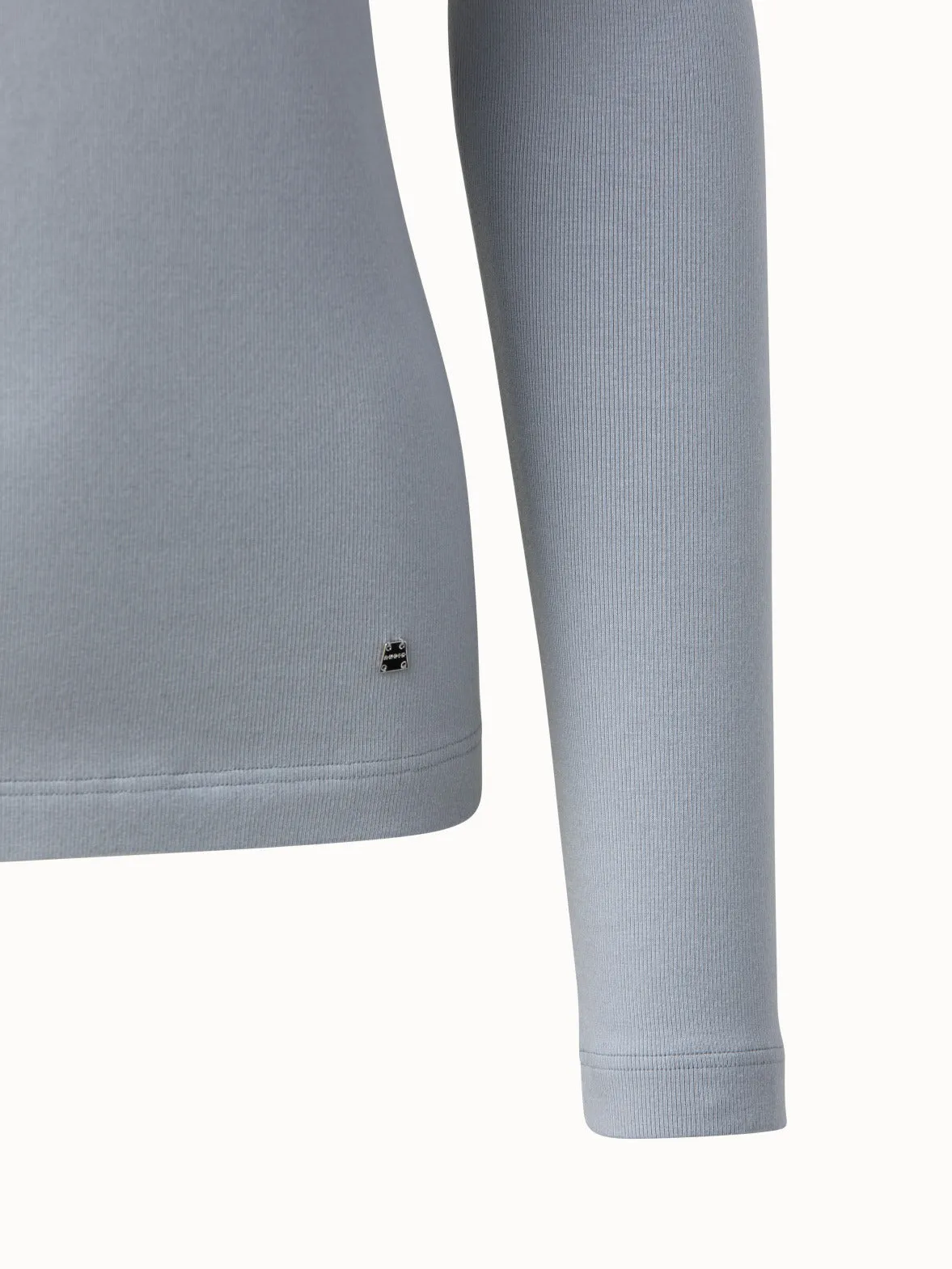 Cotton Silk Ribbed Jersey Top Akris