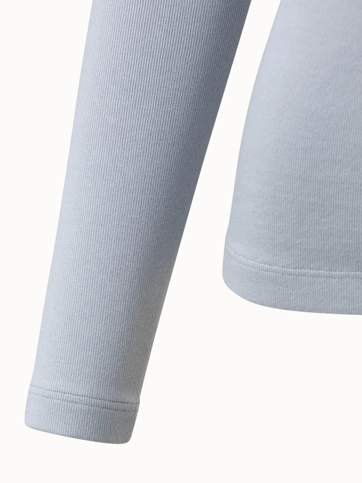 Cotton Silk Ribbed Jersey Top Akris