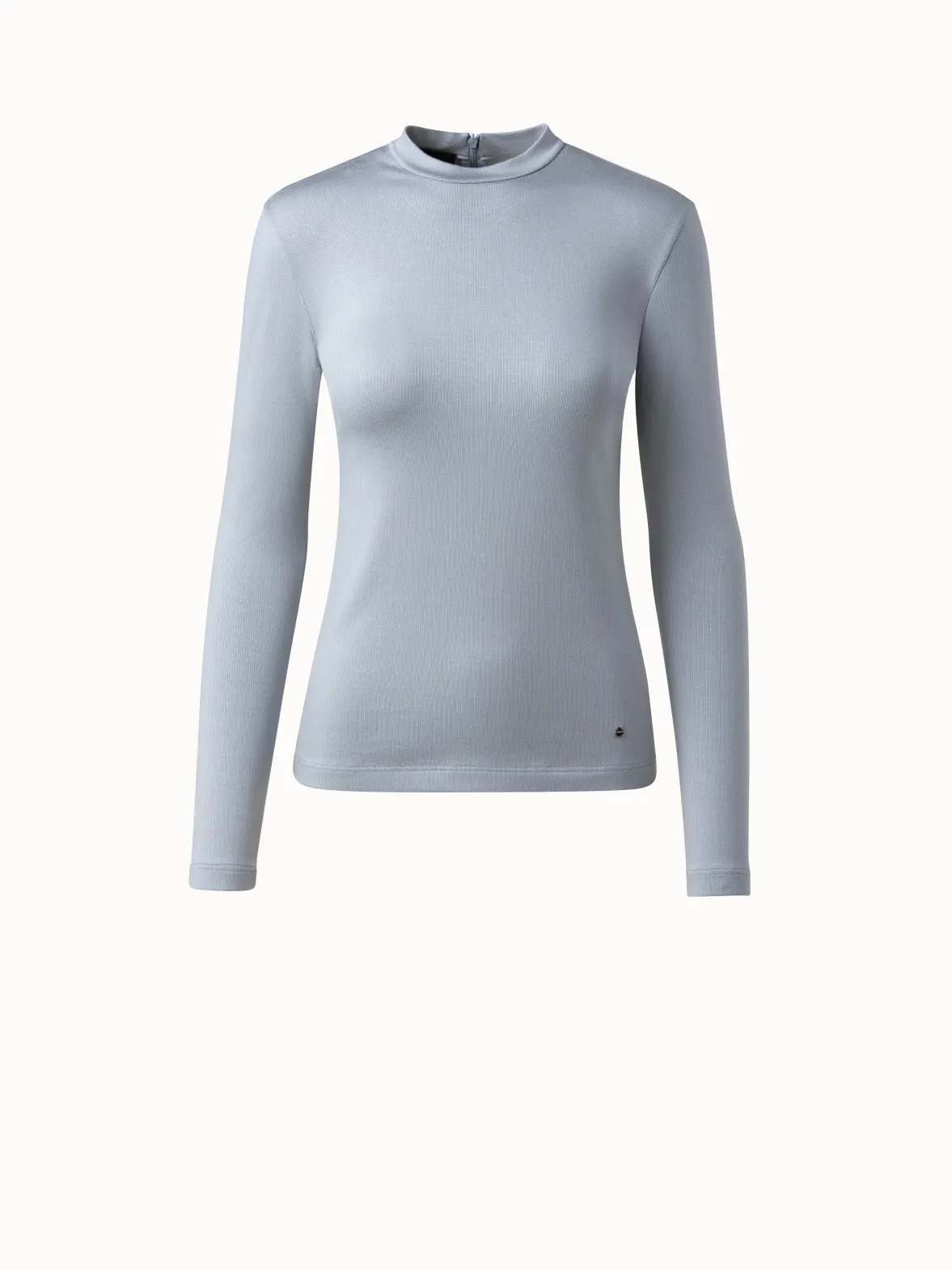 Cotton Silk Ribbed Jersey Top Akris