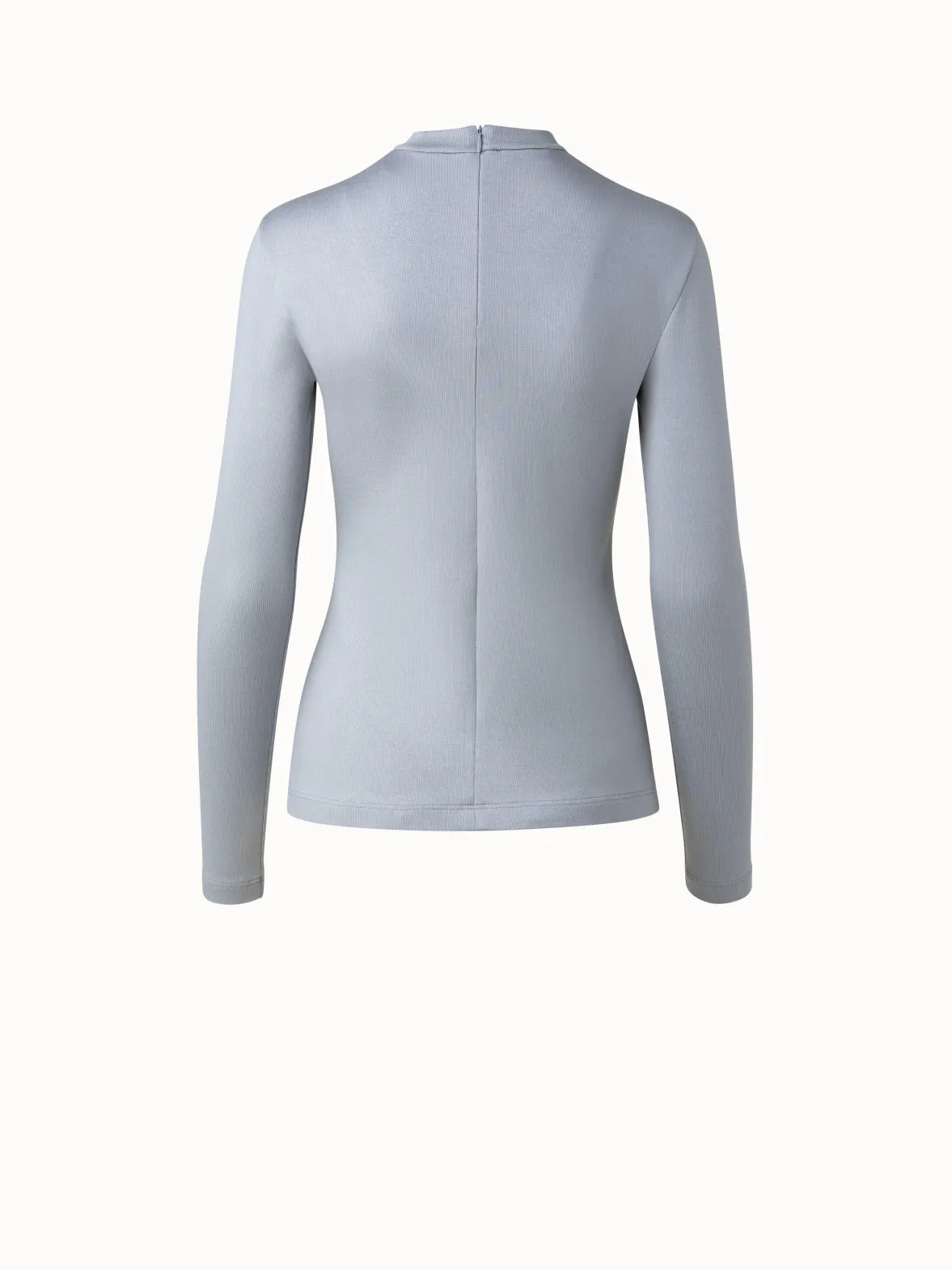 Cotton Silk Ribbed Jersey Top Akris