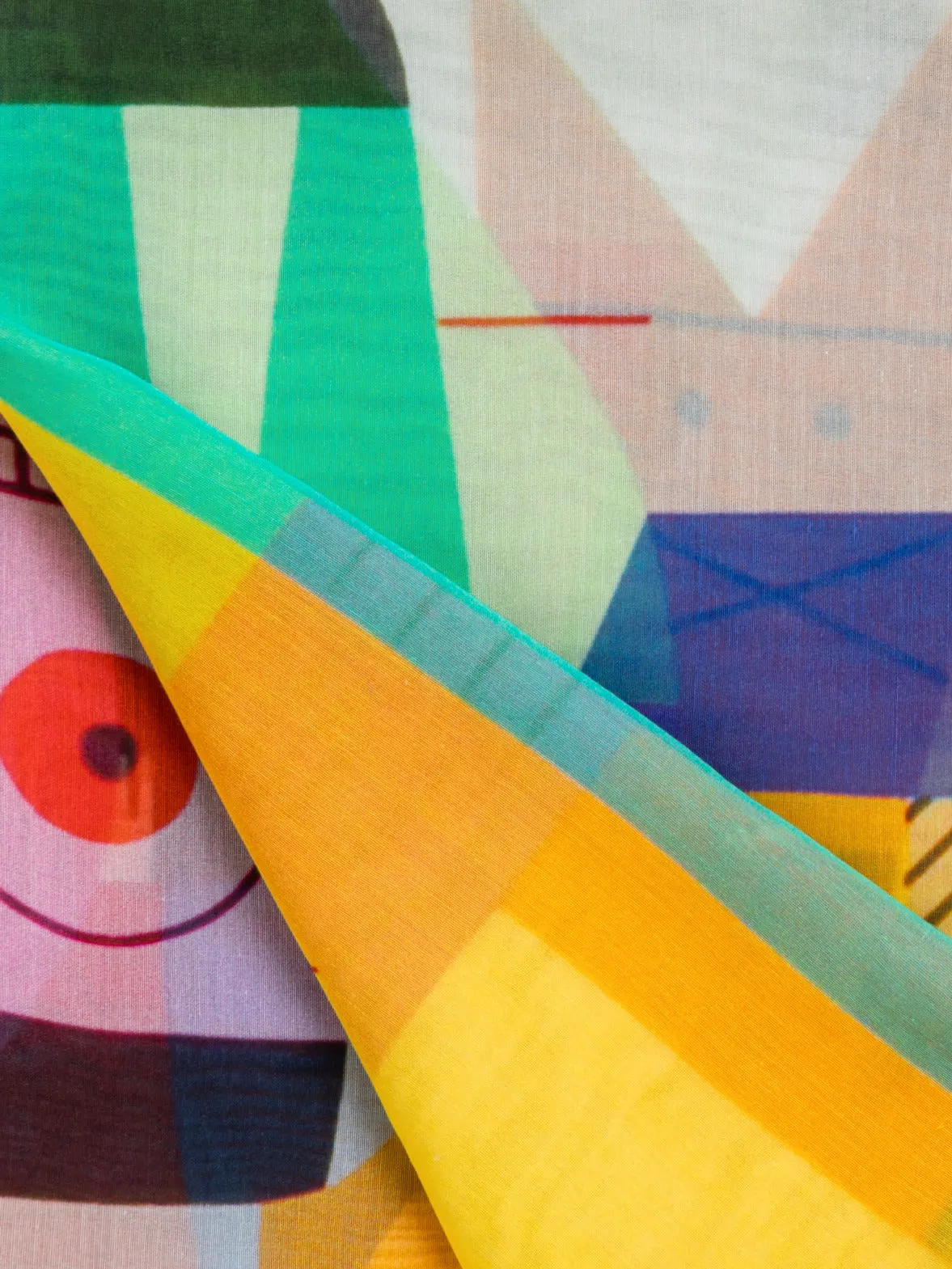Cotton Silk Scarf with Wooden Dolls Print Akris