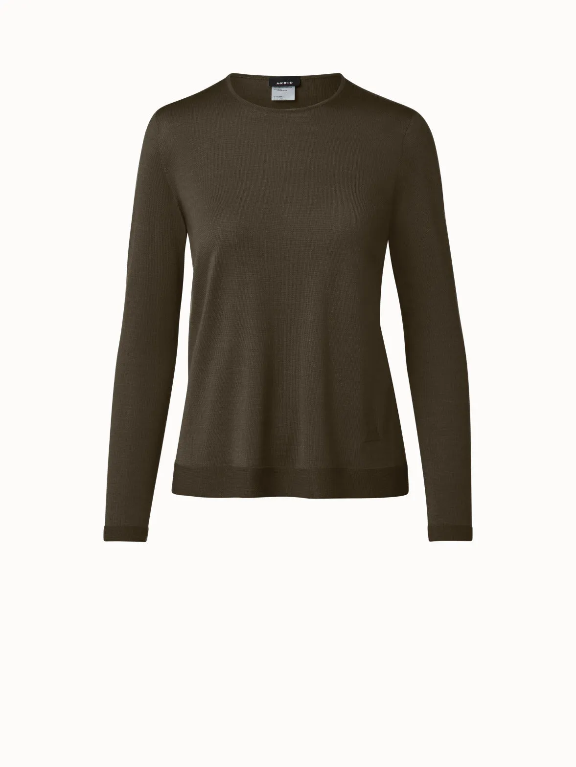 Crew Neck Cashmere Silk Sweater Akris