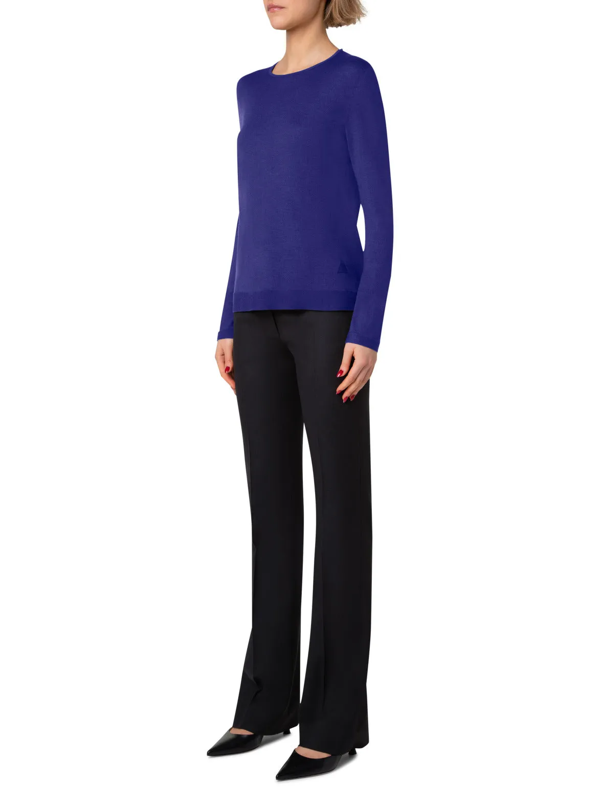 Crew Neck Cashmere Silk Sweater Akris