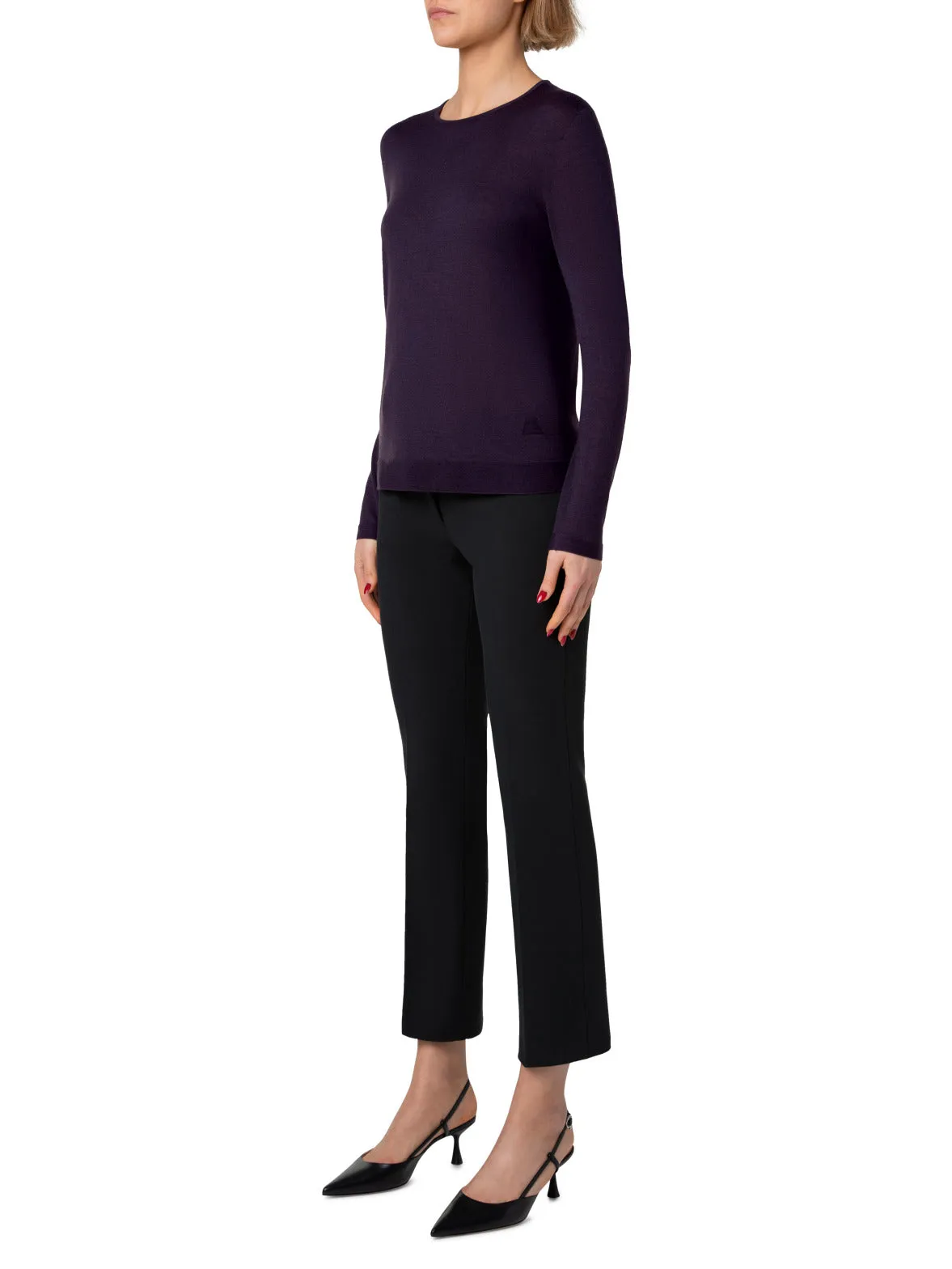 Crew Neck Cashmere Silk Sweater Akris