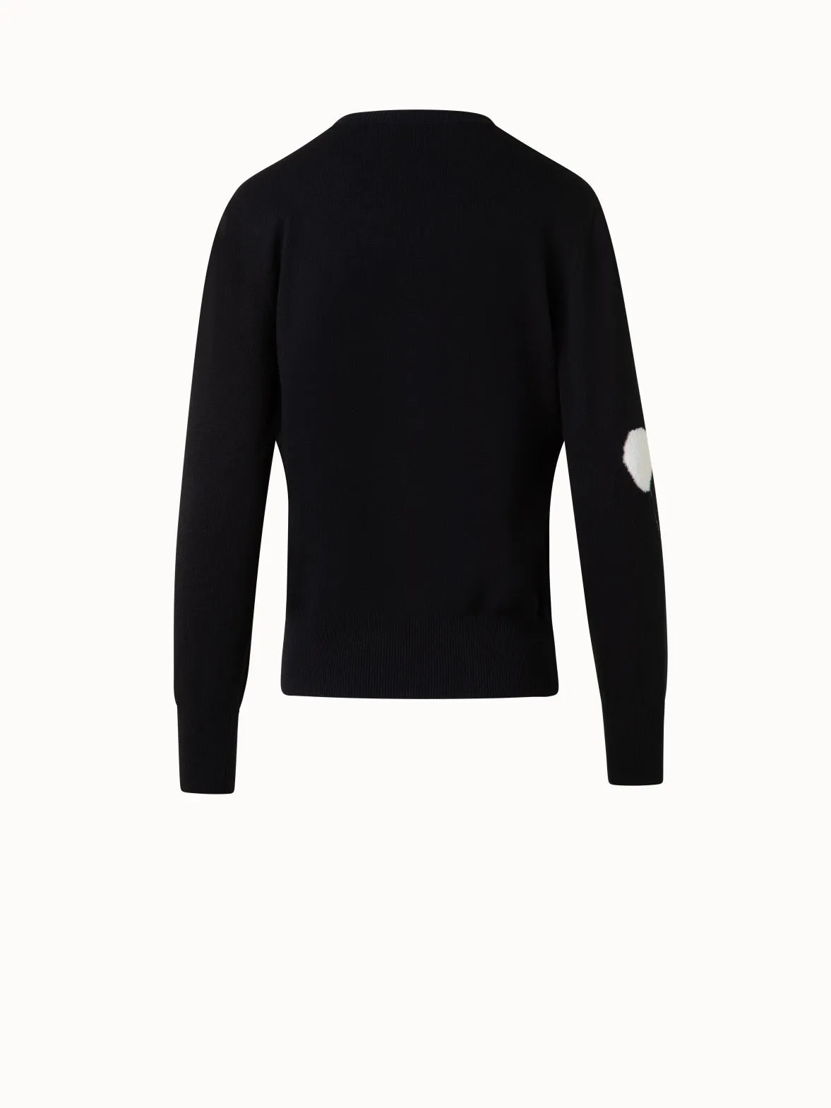 Crewneck Sweater in Cashmere with Dandelion Intarsia Akris
