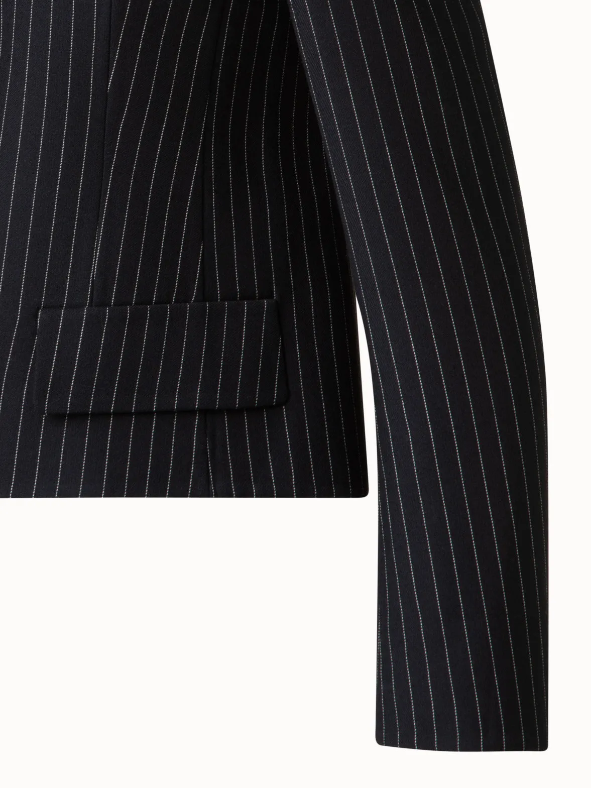 Cropped Boxy Jacket with Pinstripes Akris