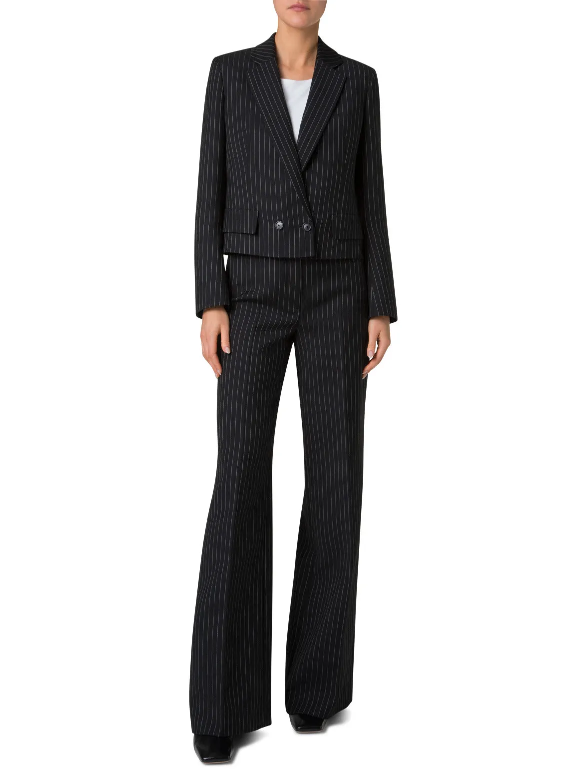 Cropped Boxy Jacket with Pinstripes Akris