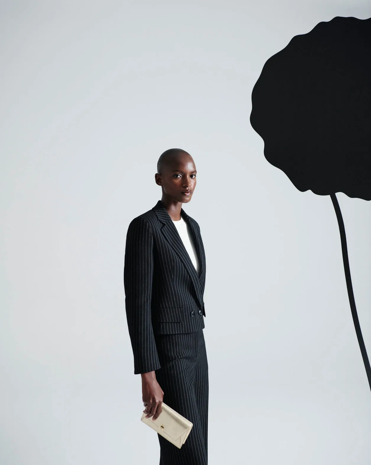 Cropped Boxy Jacket with Pinstripes Akris