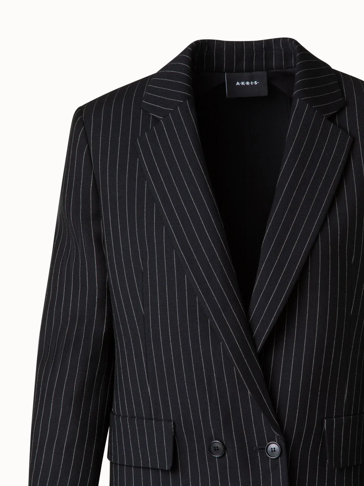 Cropped Boxy Jacket with Pinstripes Akris