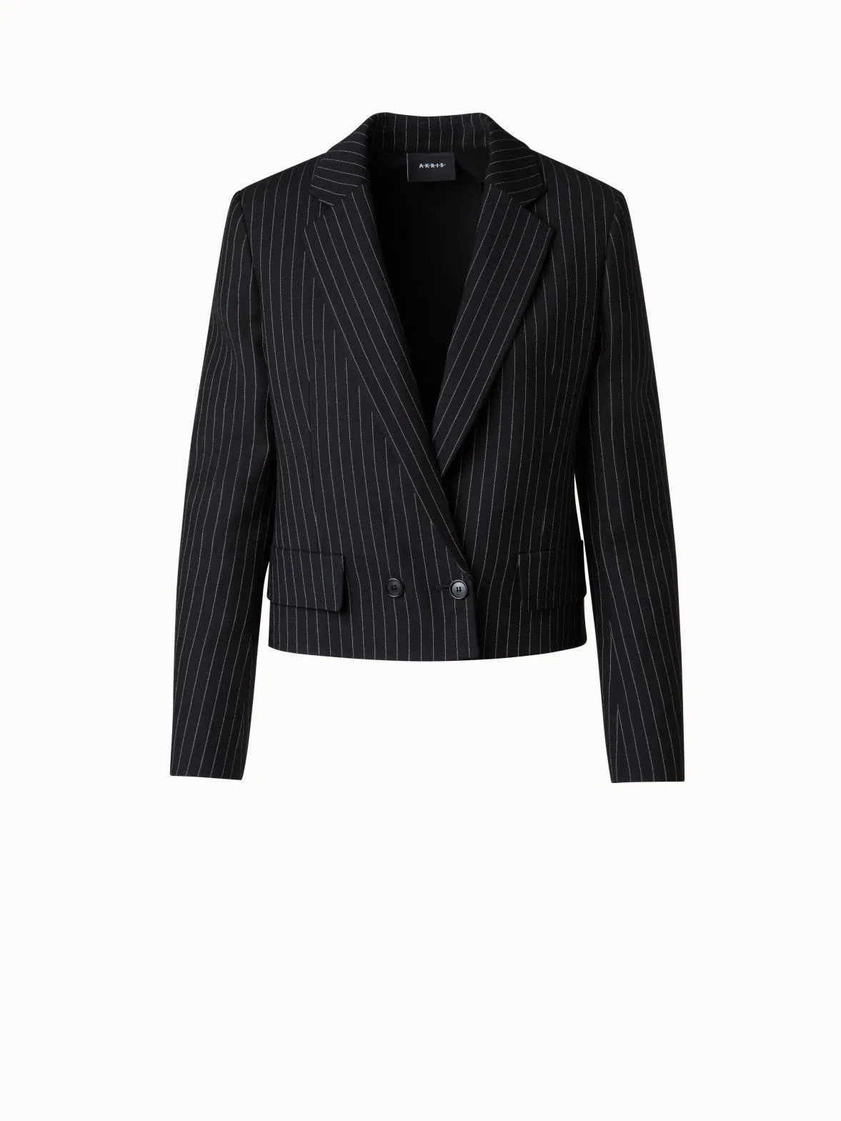 Cropped Boxy Jacket with Pinstripes Akris
