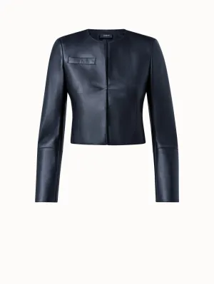 Cropped Lamb Nappa Leather Jacket Akris