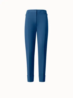 Cropped Tapered Cotton Silk Double-Face Pants Akris