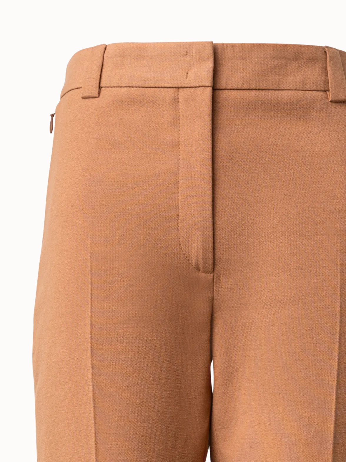 Cropped Tapered Cotton Silk Double-Face Pants Akris
