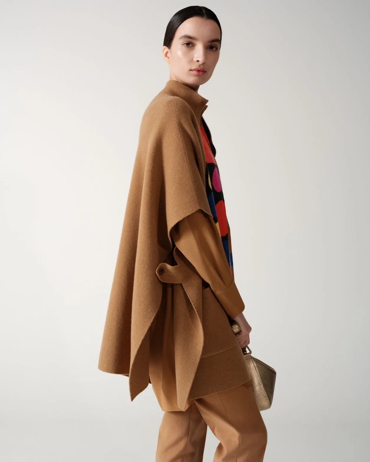 Cropped Tapered Cotton Silk Double-Face Pants Akris